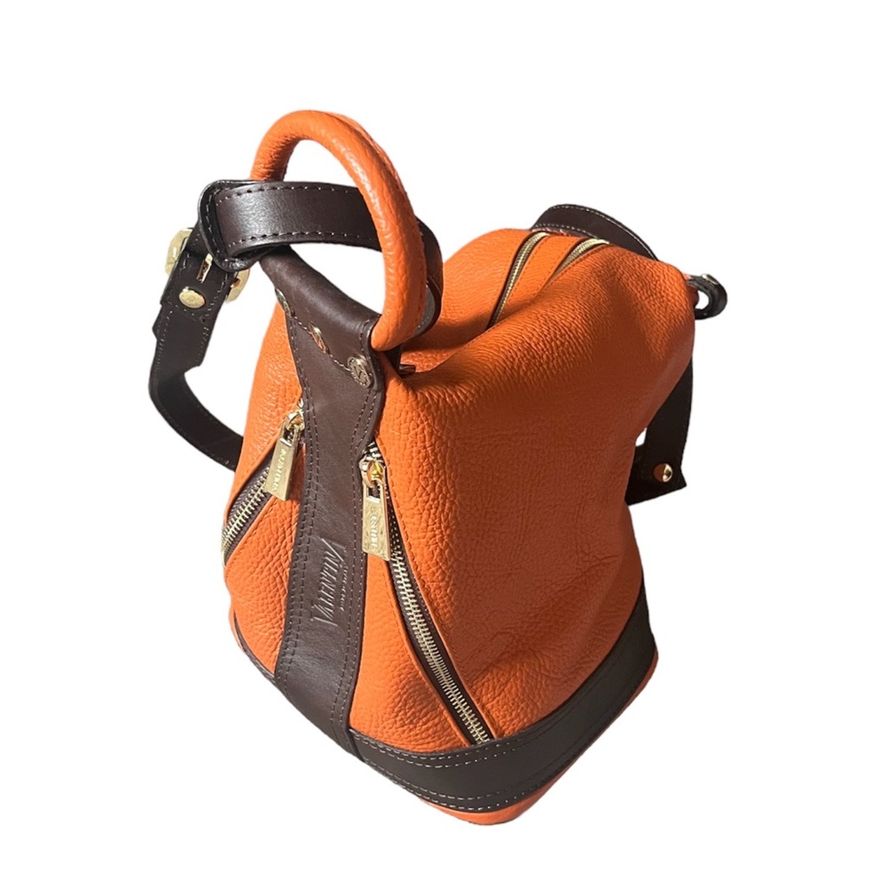RARE Valentina Sling Backpack Real Finest Italian Leather Convertible Bag - Picture 9 of 9